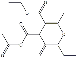 4-Acetyl-3,4-dihydro-6-methyl-3-methylene-2H-pyran-4,5-dicarboxylic acid diethyl ester Structure