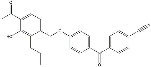 4-[4-(4-Acetyl-3-hydroxy-2-propylbenzyloxy)benzoyl]benzonitrile 结构式