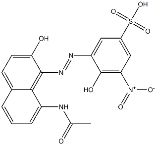 3-(8-アセチルアミノ-2-ヒドロキシ-1-ナフチルアゾ)-4-ヒドロキシ-5-ニトロベンゼンスルホン酸 化学構造式