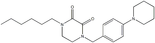  1-Hexyl-4-(4-piperidinobenzyl)-2,3-piperazinedione