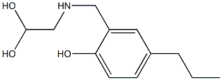 2-[(2,2-Dihydroxyethyl)aminomethyl]-4-propylphenol Struktur