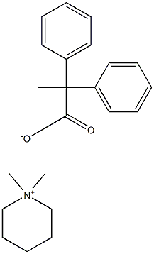 2,2-Diphenylpropionic acid 1,1-dimethylpiperidinium-4-yl ester Struktur