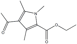 4-アセチル-1,3,5-トリメチル-1H-ピロール-2-カルボン酸エチル 化学構造式