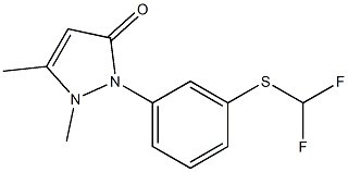 2,3-Dimethyl-1-[m-(difluoromethylthio)phenyl]-3-pyrazolin-5-one,,结构式