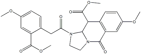 7-Methoxy-1-[2-[2-(methoxycarbonyl)-4-methoxyphenyl]acetyl]-5-oxo-1,2,3,5,10,10a-hexahydroimidazo[1,2-b]isoquinoline-10-carboxylic acid methyl ester Structure