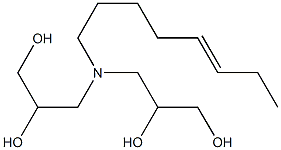 3,3'-(5-Octenylimino)bis(propane-1,2-diol),,结构式