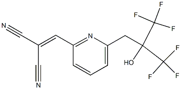 6-(2-Hydroxy-3,3,3-trifluoro-2-trifluoromethylpropyl)-2-pyridinylmethylenemalononitrile 结构式