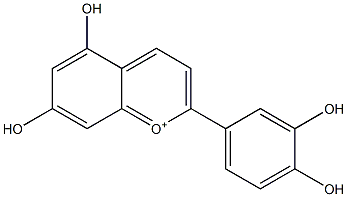 5,7-Dihydroxy-2-(3,4-dihydroxyphenyl)-1-benzopyrylium Structure