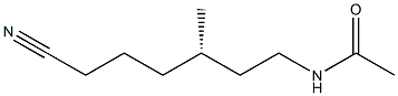 (-)-N-[(S)-6-Cyano-3-methylhexyl]acetamide Struktur