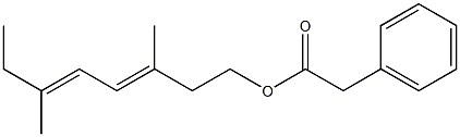 Phenylacetic acid 3,6-dimethyl-3,5-octadienyl ester Structure