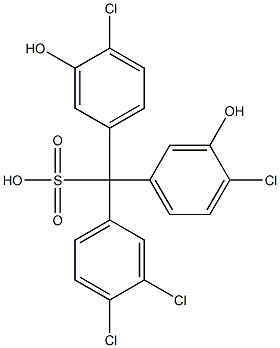 (3,4-Dichlorophenyl)bis(4-chloro-3-hydroxyphenyl)methanesulfonic acid,,结构式