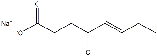 4-Chloro-5-octenoic acid sodium salt 结构式