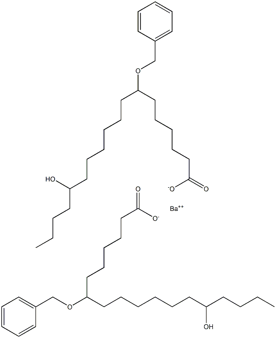 ビス(7-ベンジルオキシ-14-ヒドロキシステアリン酸)バリウム 化学構造式