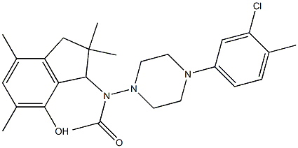 2,3-Dihydro-3-[[4-(3-chloro-4-methylphenyl)-1-piperazinyl]acetylamino]-2,2,5,7-tetramethyl-1H-inden-4-ol