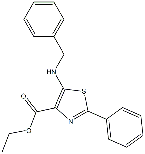 2-Phenyl-5-benzylaminothiazole-4-carboxylic acid ethyl ester Struktur