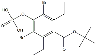 Phosphoric acid bis(ethyl)[2,6-dibromo-4-[(tert-butyloxy)carbonyl]phenyl] ester Structure