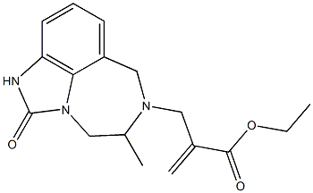 2-[(1,2,4,5,6,7-ヘキサヒドロ-5-メチル-2-オキソイミダゾ[4,5,1-jk][1,4]ベンゾジアゼピン)-6-イルメチル]アクリル酸エチル 化学構造式