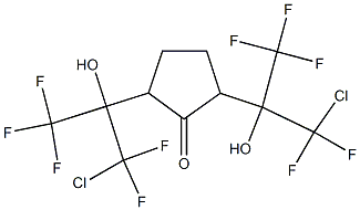 2,5-Bis[2-chloro-2,2-difluoro-1-hydroxy-1-(trifluoromethyl)ethyl]cyclopentanone 结构式
