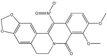 5,6-Dihydro-9,10-dimethoxy-13-nitro-8H-benzo[g]-1,3-benzodioxolo[5,6-a]quinolizin-8-one,,结构式
