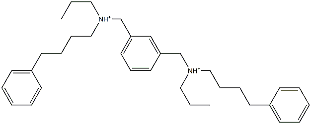 1,3-Phenylenebis[N-propyl-N-(4-phenylbutyl)methanaminium] Struktur
