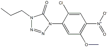 1-(2-クロロ-4-ニトロ-5-メトキシフェニル)-4-プロピル-1H-テトラゾール-5(4H)-オン 化学構造式