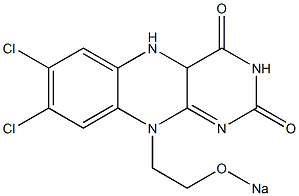 4a,5-Dihydro-7,8-dichloro-10-(2-sodiooxyethyl)benzo[g]pteridine-2,4(3H,10H)-dione,,结构式