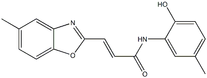 N-(2-Hydroxy-5-methylphenyl)-3-(5-methylbenzoxazole-2-yl)propenamide Structure