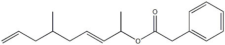 Phenylacetic acid 1,5-dimethyl-2,7-octadienyl ester Struktur