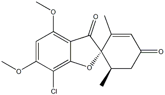 (2S,6'R)-7-Chloro-4,6-dimethoxy-2',6'-dimethylspiro[benzofuran-2(3H),1'-[2]cyclohexene]-3,4'-dione Structure
