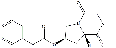 (6S,8R)-4-Methyl-8-(phenylacetyloxy)-1,4-diazabicyclo[4.3.0]nonane-2,5-dione Struktur
