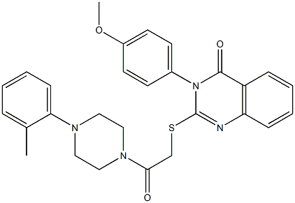 3-(4-Methoxyphenyl)-2-[[[[4-(2-methylphenyl)piperazin-1-yl]carbonyl]methyl]thio]quinazolin-4(3H)-one Struktur