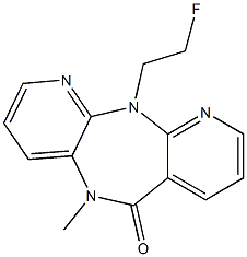 5,11-Dihydro-11-(2-fluoroethyl)-5-methyl-6H-dipyrido[3,2-b:2',3'-e][1,4]diazepin-6-one Struktur