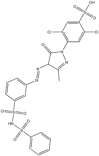 2,5-Dichloro-4-[[4,5-dihydro-3-methyl-5-oxo-4-[3-[[(phenylsulfonyl)amino]sulfonyl]phenylazo]-1H-pyrazol]-1-yl]benzenesulfonic acid Structure