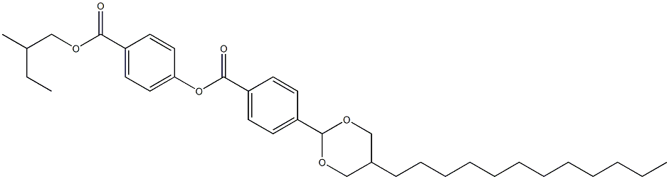 4-[[4-(5-Dodecyl-1,3-dioxan-2-yl)benzoyl]oxy]benzoic acid 2-methylbutyl ester,,结构式