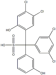 (3,5-Dichlorophenyl)(3,4-dichloro-6-hydroxyphenyl)(3-hydroxyphenyl)methanesulfonic acid Struktur