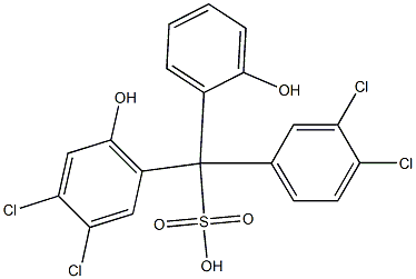 (3,4-Dichlorophenyl)(3,4-dichloro-6-hydroxyphenyl)(2-hydroxyphenyl)methanesulfonic acid Struktur