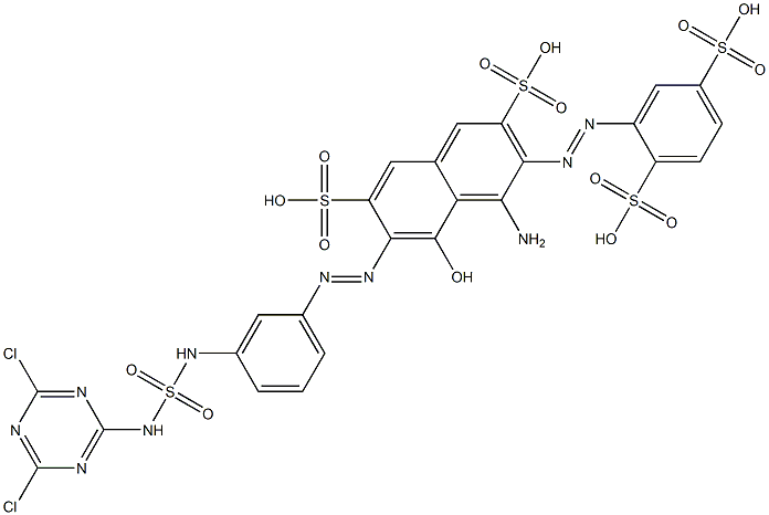  2-(2,5-Disulfophenylazo)-7-[3-[[[4,6-dichloro-1,3,5-triazin-2-yl]amino]sulfonylamino]phenylazo]-1-amino-8-hydroxynaphthalene-3,6-disulfonic acid