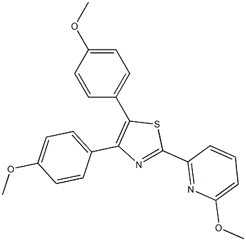 4,5-Bis(4-methoxyphenyl)-2-(6-methoxy-2-pyridyl)thiazole Structure
