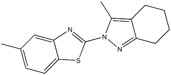 2-(5-Methylbenzothiazol-2-yl)-4,5,6,7-tetrahydro-3-methyl-2H-indazole Struktur