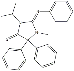 1-Isopropyl-2-phenylimino-3-methyl-4,4-diphenylimidazolidine-5-thione 结构式