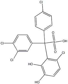 (4-Chlorophenyl)(3,4-dichlorophenyl)(6-chloro-2,3-dihydroxyphenyl)methanesulfonic acid,,结构式