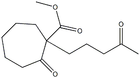 2-Oxo-1-(4-oxopentyl)cycloheptanecarboxylic acid methyl ester Struktur