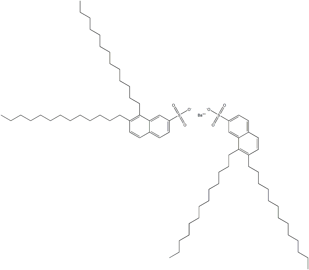 ビス(7,8-ジトリデシル-2-ナフタレンスルホン酸)バリウム 化学構造式