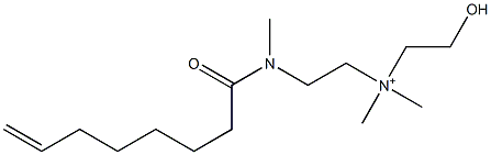 2-[N-(7-Octenoyl)-N-methylamino]-N-(2-hydroxyethyl)-N,N-dimethylethanaminium 结构式