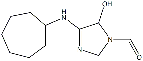 4-(Cycloheptylamino)-2,5-dihydro-5-hydroxy-1H-imidazole-1-carbaldehyde 结构式