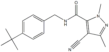 N-(4-tert-Butylbenzyl)-1,3-dimethyl-4-cyano-1H-pyrazole-5-carboxamide 结构式