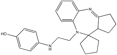 4-[[2-[[1,2,3,9,10,10a-Hexahydrospiro[benzo[b]cyclopenta[e][1,4]diazepine-10,1'-cyclopentan]]-9-yl]ethyl]amino]phenol,,结构式