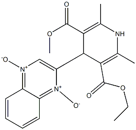 1,4-Dihydro-4-[[quinoxaline 1,4-dioxide]-2-yl]-2,6-dimethylpyridine-3,5-dicarboxylic acid 3-ethyl 5-methyl ester Structure