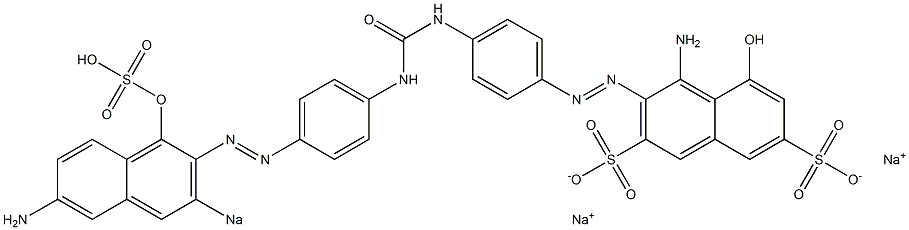 4-Amino-5-hydroxy-3-[[4-[N'-[4-[(6-amino-1-hydroxy-3-sodiosulfo-2-naphthalenyl)azo]phenyl]ureido]phenyl]azo]naphthalene-2,7-disulfonic acid disodium salt Structure