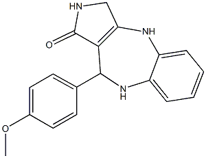 3,4,9,10-Tetrahydro-10-(4-methoxyphenyl)pyrrolo[3,4-b][1,5]benzodiazepin-1(2H)-one Structure